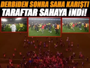 Trabzonspor – Fenerbahçe maçından sonra saha karıştı! Taraftar sahaya indi