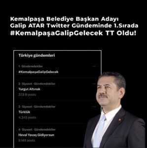 Türkiye de TT olan belediye başkan adayı ; GALİP ATAR