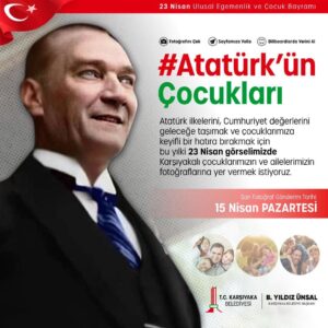 Karşıyakalı çocuklardan 23 Nisan’a özel Atatürk mozaiği.