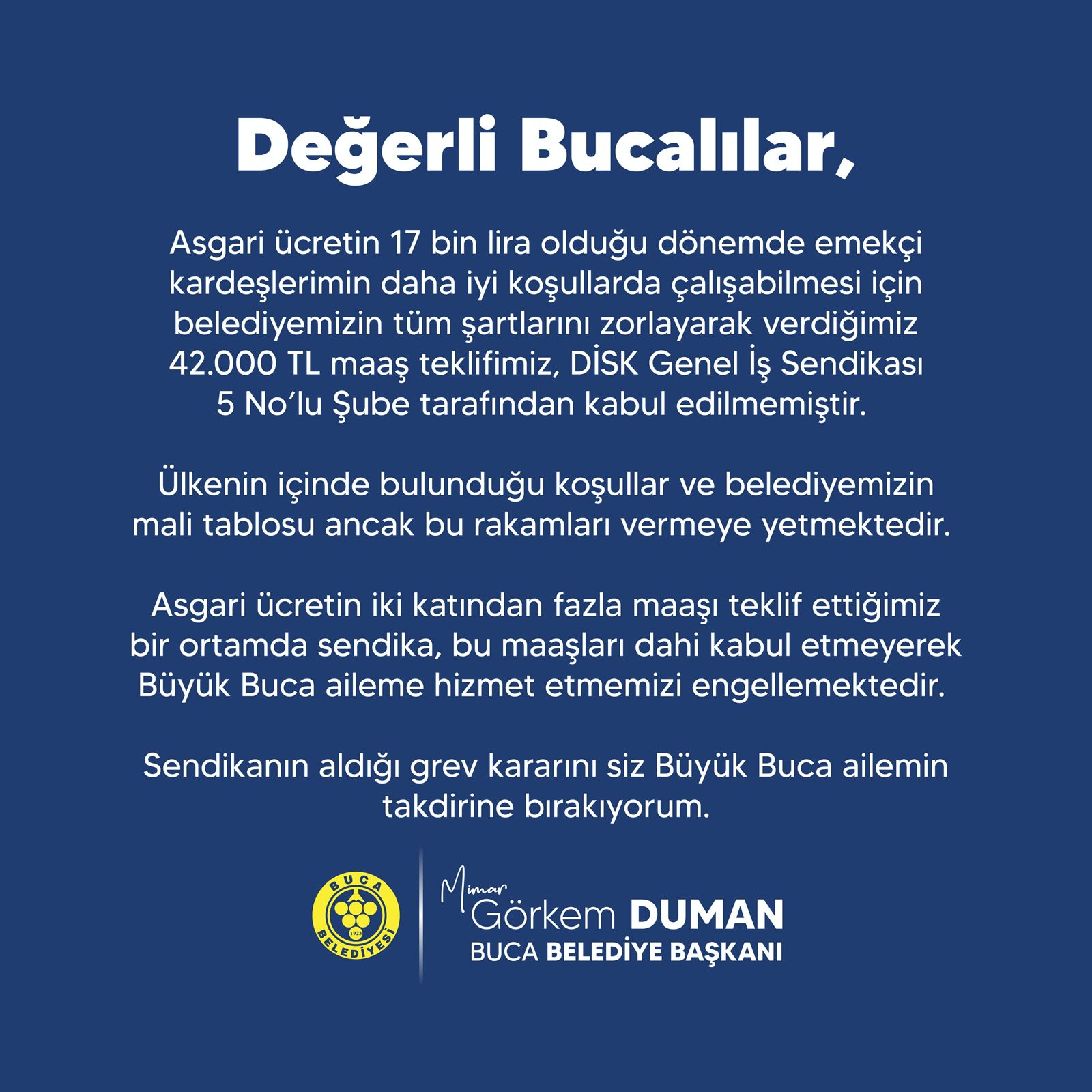 Buca Belediye Başkanı Görkem Duman,