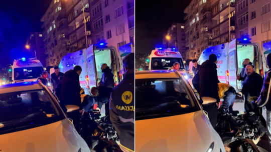 İzmir'in Konak ilçesi İnönü Caddesi üzerinde meydana gelen motosiklet kazasında